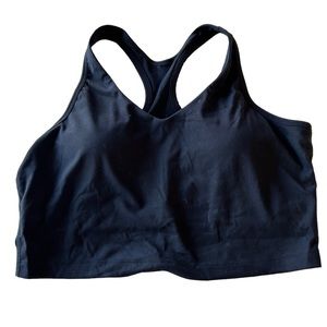 Black racerback long line yoga athletic sports athleisure bra NWT